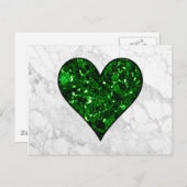 Emerald Gem Heart Briefkaart (Voorkant / Achterkant)