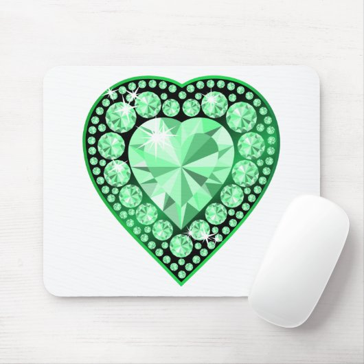 Emerald Gem Heart Muismat (Met muis)