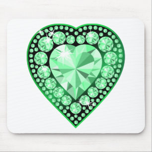 Emerald Gem Heart Muismat