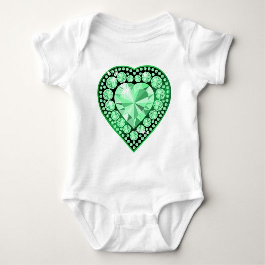 Emerald Gem Heart Romper (Voorkant)