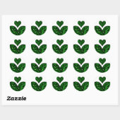 Emerald Gem Heart Ronde Sticker (Vel)