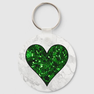 Emerald Gem Heart Sleutelhanger