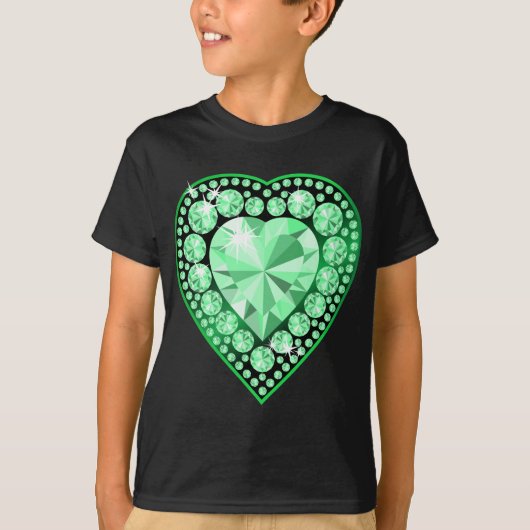 Emerald Gem Heart T-shirt (Voorkant)