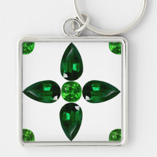 Emerald Gemstone Art, groene Sleutelhanger