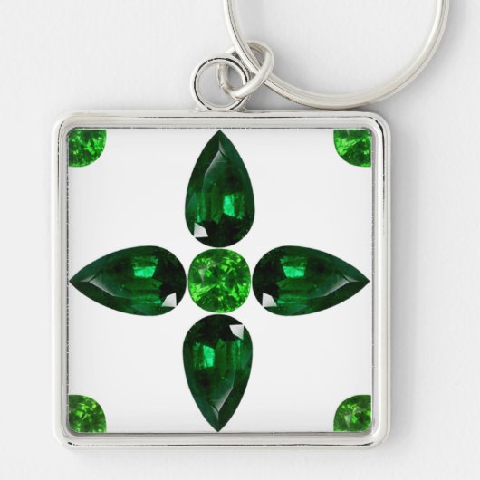 Emerald Gemstone Art, groene Sleutelhanger (Voorkant)
