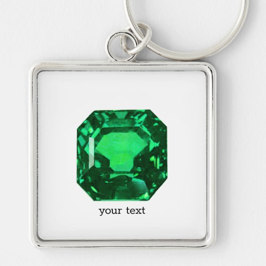 Emerald Gemstone, Birthstone May, Light Green Sleutelhanger (Voorkant)