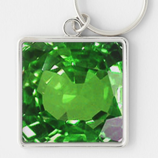 Emerald Gemstone, groene Sleutelhanger (Voorkant)
