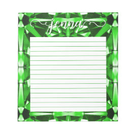 Emerald Gemstone Lined Gepersonaliseerd Notitieblok