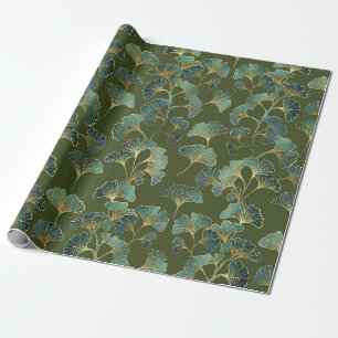 Emerald Ginkgo Elegantie – Luxe Gouden Botanische Cadeaupapier