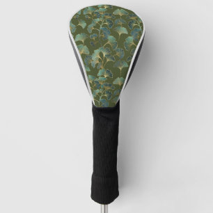 Emerald Ginkgo Elegantie – Luxe Gouden Botanische Golfheadcover