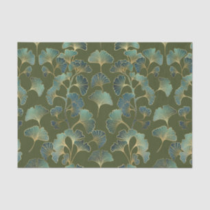 Emerald Ginkgo Elegantie – Luxe Gouden Botanische Tissuepapier