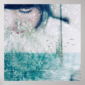 Émerald Girl Green Poster Paper 24" x 24"