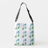 Emerald Glass Rhythms: Translucent Musical Pattern Crossbody Tas (Achterkant)