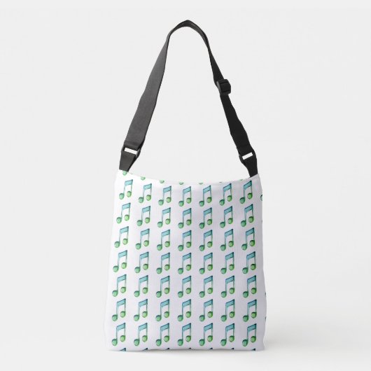 Emerald Glass Rhythms: Translucent Musical Pattern Crossbody Tas (Voorkant)