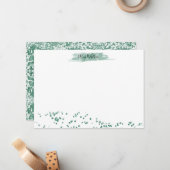 Emerald Glitter ⎢ Personalized Note Kaart Notitiekaartje (Voorkant / Achterkant in situ)