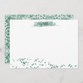 Emerald Glitter ⎢ Personalized Note Kaart Notitiekaartje (Voorkant / Achterkant)