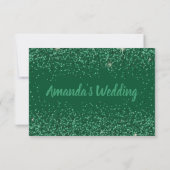 Emerald Glitz Glitter Bridesmaid Kaart (Achterkant)