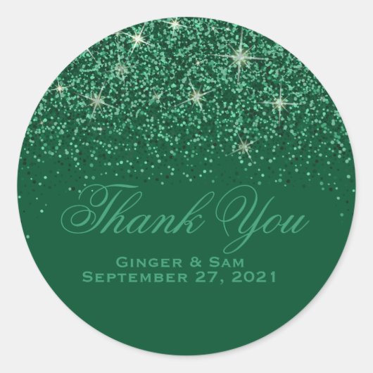 Emerald Glitz Glitter Dank u Stickers (Voorkant)
