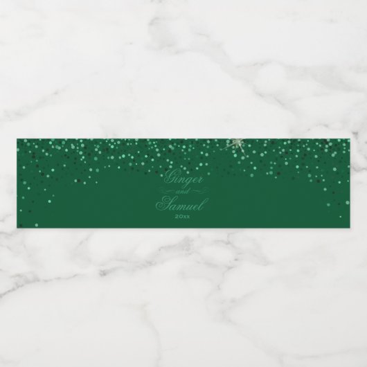 Emerald Glitz Glitter Waterfles Etiket (Enkel label)