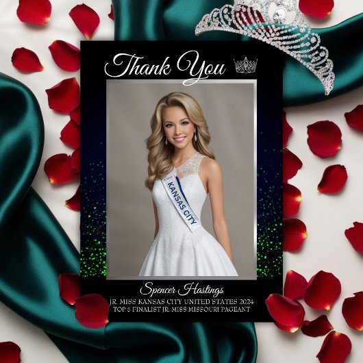 Emerald Glitz Pageant Dank u kaart