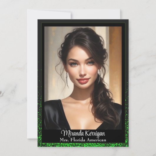 Emerald Glitz Pageant handtekening Kaarten (Voorkant)