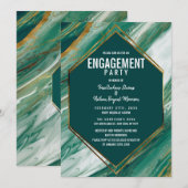 Emerald Gold Abstract Agaat Marmer Verloving Kaart (Voorkant / Achterkant)
