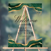 Emerald Gold Abstract Ink Wedding Welcome (Neutre)