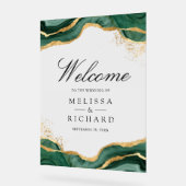 Emerald Gold Abstract Ink Wedding Welcome (Angle)