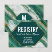 Emerald Gold Abstracte Agaat Marmeren Gift Registr Informatiekaartje (Voorkant / Achterkant)