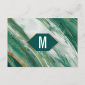 Emerald Gold Abstracte Agaat Marmeren Gift Registr Informatiekaartje (Achterkant)