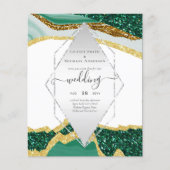 Emerald Gold AGATE - Moderne huwelijksuitnodiging (Voorkant)