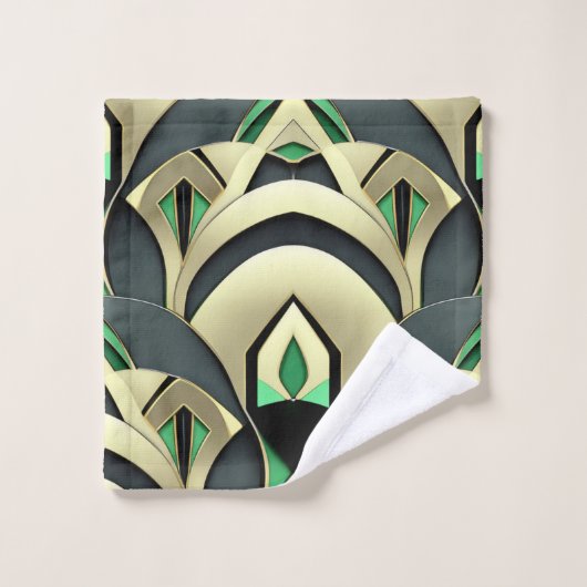 Emerald & Gold Art Déco (Gant de toilette)