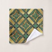 Emerald & Gold Art Déco (Gant de toilette)