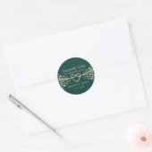 Emerald Gold bruiloft Dank u Ronde Sticker (Envelop)