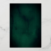 Emerald Gold Calligraphy Script Wedding Folie Uitnodiging (Achterkant)