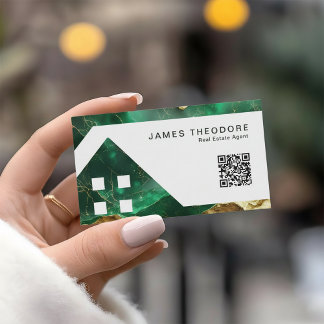 Emerald Gold Elegante Vastgoedmakelaars Visitekaartje