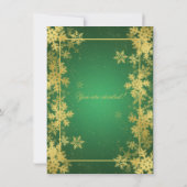 Emerald & Gold Folie Sneeuwvlokken Kerstfeest Kaart (Achterkant)