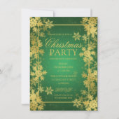 Emerald & Gold Folie Sneeuwvlokken Kerstfeest Kaart (Voorkant)