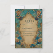 Emerald Gold Islamic Wedding RSVP Kaartje (Voorkant)