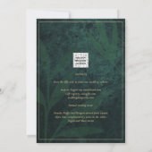 Emerald Gold Leaves Wedding Invitation Digital Kaart (Achterkant)