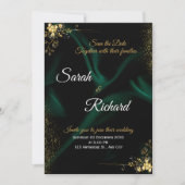 Emerald Gold Luxury Wedding Invitation (Devant)