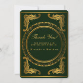 Emerald Gold Orament Mariage Merci Cartes (Devant)