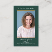 Emerald Gold Photo Funeral Cartes de prières commé (Devant)