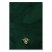 Emerald Gold Victorian Table Seating Chart cards Kaart (Achterkant)