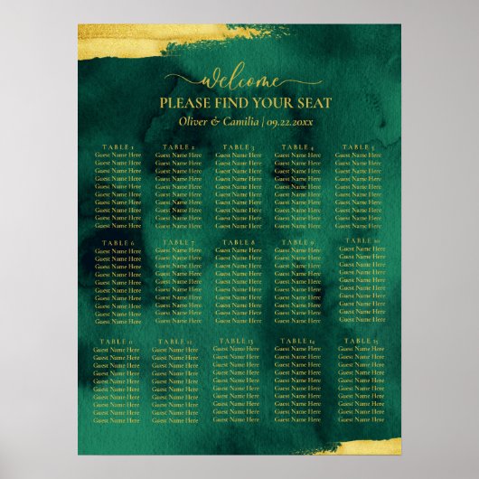 Emerald Gold vindt je Poster voor bruiloft (Voorkant)