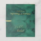 Emerald Gold Wedding Place Card (Buitenkant ongevouwen)
