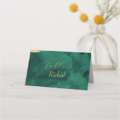 Emerald Gold Wedding Place Card (Voorkant)