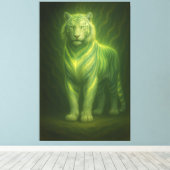 Emerald Golden Glow White Tiger – Standing Lightfo Canvas Afdruk (Insitu (Houten vloer))
