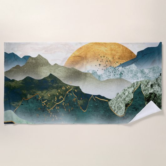 Emerald golden mountains strandlaken (Voorkant)