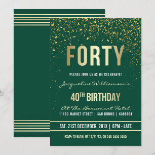 Emerald Gouden Confetti 40e verjaardag Kaart